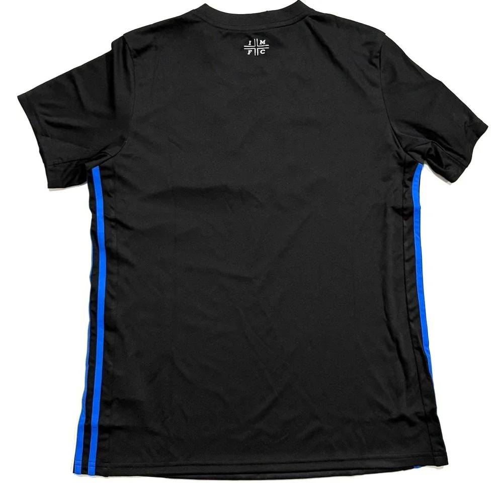 Adidas Montreal Impact MLS Shirt Size L Black Blue Climalite Jersey Top